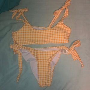 NEVER WORN brand new yellow checkered bikini
